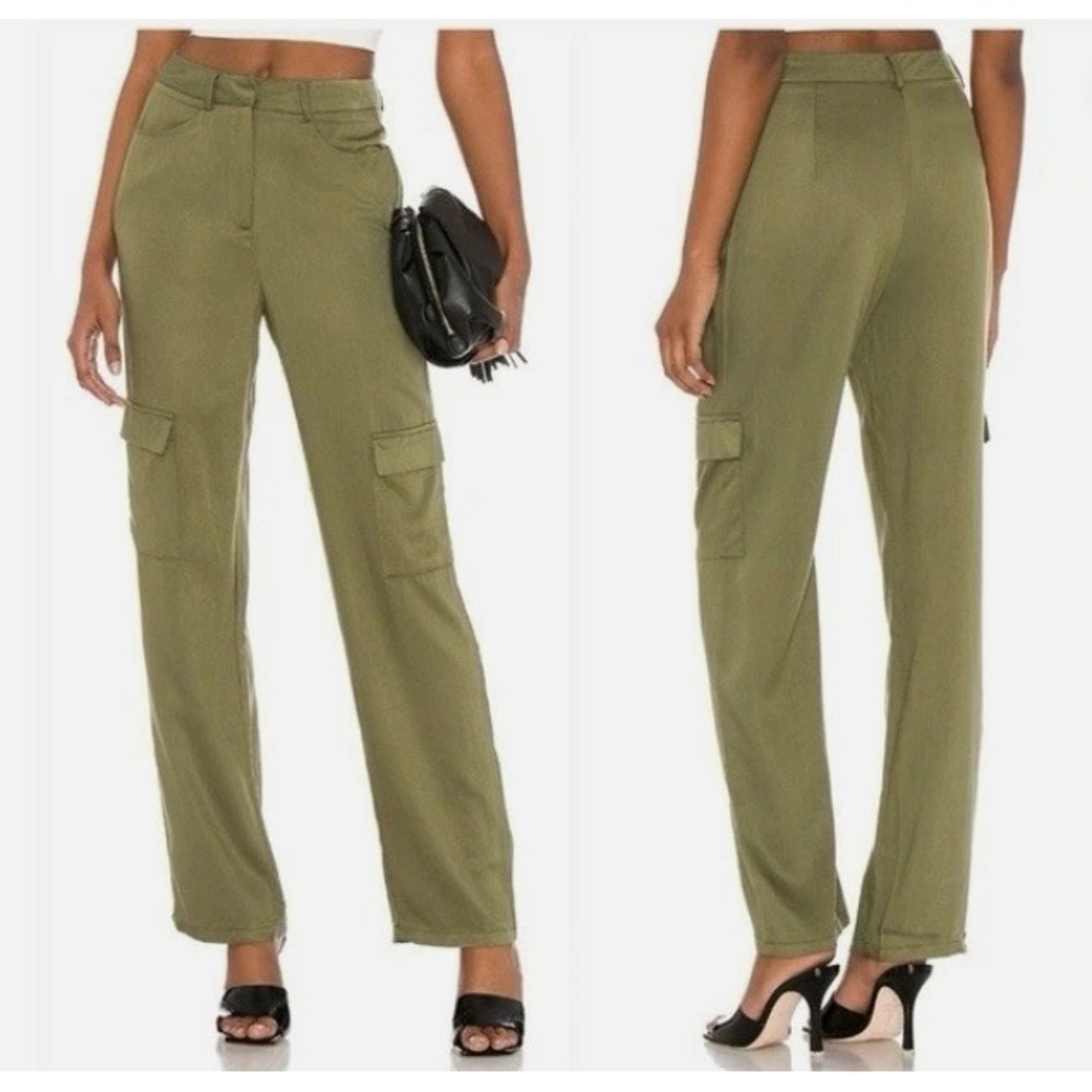 Superdown Olive Green Corduroy Cargo Pants Womens Medium Straight Leg Utility